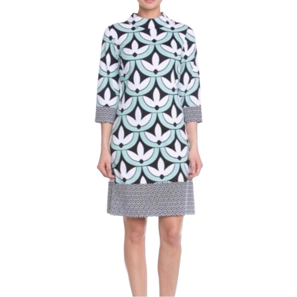 J. McLaughlin Dress Mock neck Shift Dress Catalina Cloth Size Small